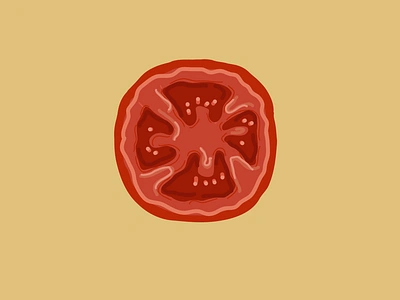 Tomato Slice in Illustrator artwork branding design fruit art graphic design illustration mockups stylised tomato art tomato slice vector vector illustration vector illustrator vegetable art