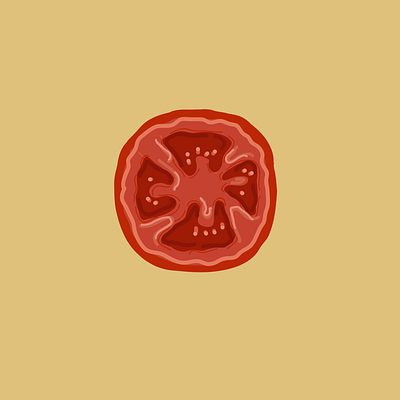 Tomato Slice in Illustrator artwork branding design fruit art graphic design illustration mockups stylised tomato art tomato slice vector vector illustration vector illustrator vegetable art