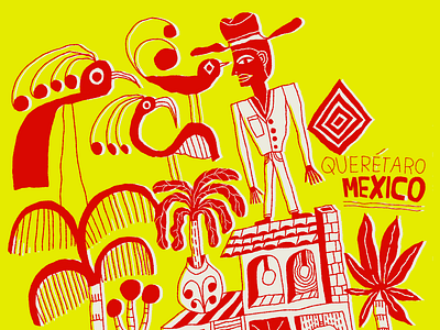 Mexico - folk handdrawn illustration mexico nate williams