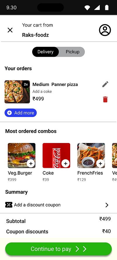 Day 58 on Daily UI challenge on shopping cart app dailyui design figma food delivery shopping cart ui ux