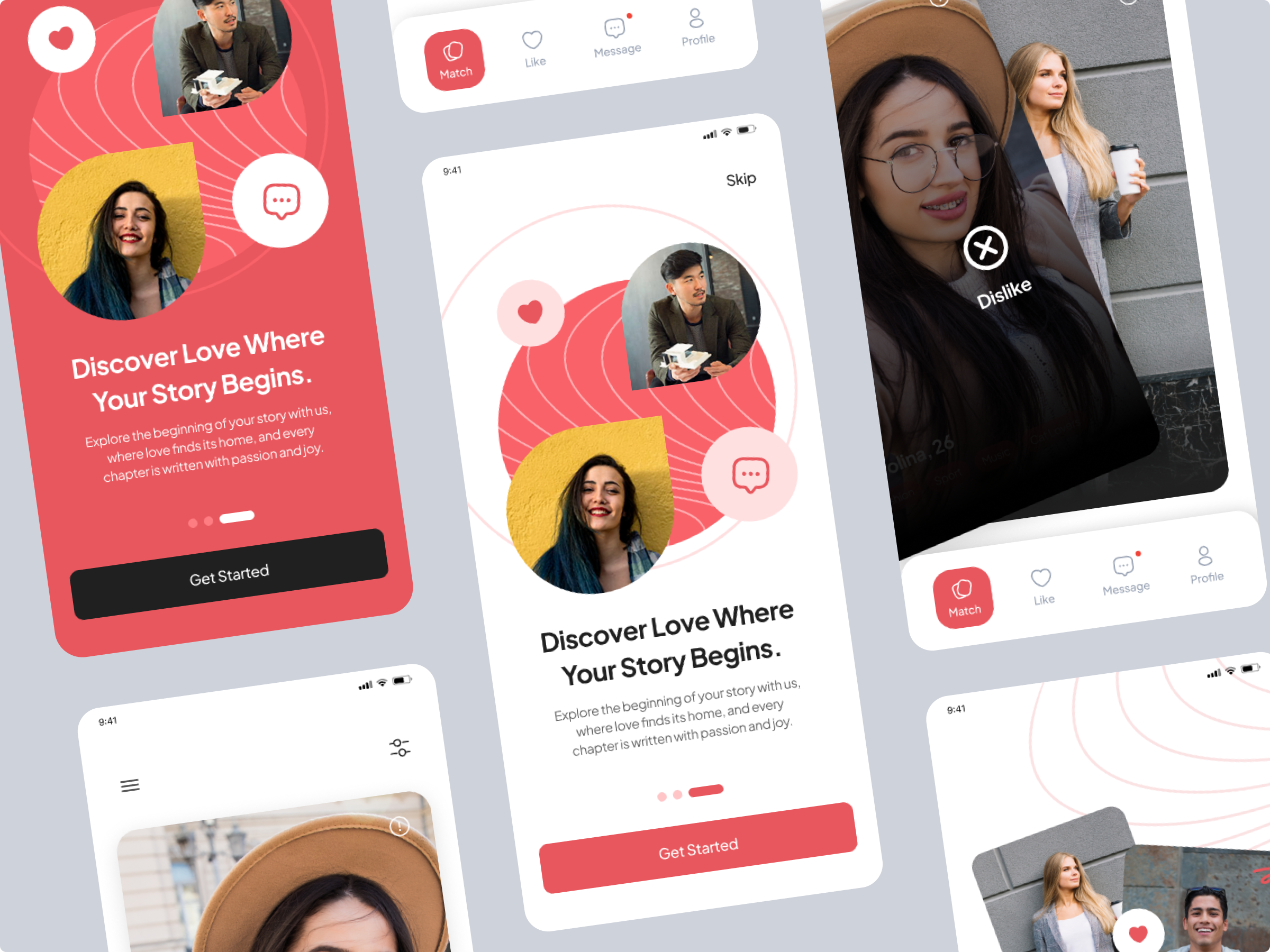 Dating App Design android chats dating app dating mobile app design finder interface ios love match match finder messenger app mobile app mobile design mobile ui online dating social media tinder ui ux