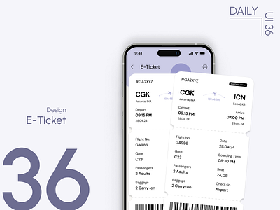 Day 36: E-Ticket daily ui challenge e ticket design information architecture microcopy travel app design ui design user experience user interface visual design