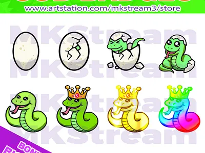 Twitch sub badges cute green snake pack animated emotes anime cute cute snakae design discord sub badges emotes green sanake illustration king sanake sanake egg sanake sub badge sanake sub badges snake sub badge sub badges twitch sub badges youtube sub badges