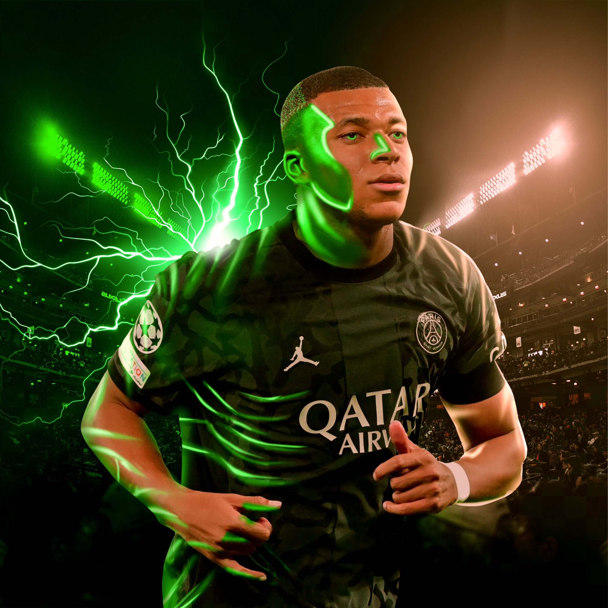 Kylian Mbappé Football match day design. ads advertising banner kylian mbappé kylian mbappé french footballer matchdaydesign photo editing photomanipulation poster soccer socialmedia socialmediapostdesign