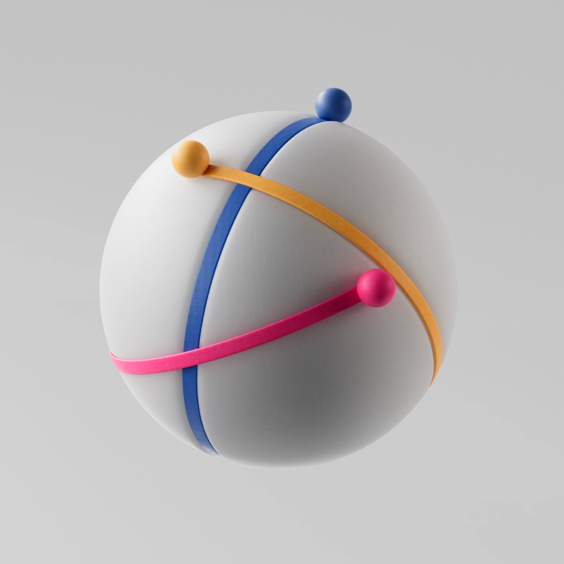 Wrap Around 3d balls blue loop white wrap