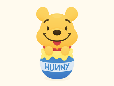 Pooh bear cute disney honey illustration pooh winnie