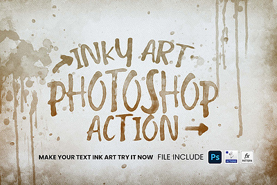Watercolor & Ink Text & Shape Maker branding design effect illustration ink art modern photo effect photoshop photoshop action ui