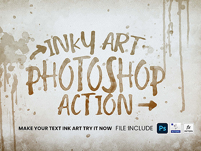 Watercolor & Ink Text & Shape Maker branding design effect illustration ink art modern photo effect photoshop photoshop action ui