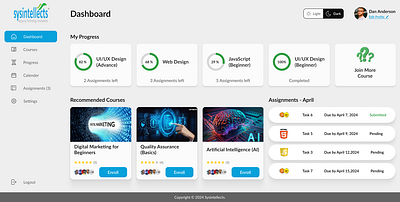 LMS - Dashboard (Learning Management System) dashboard design ui ux