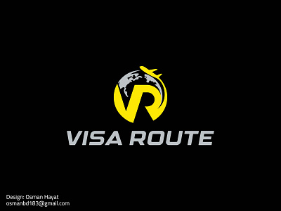 Visa Route Logo Design branding r logo v logo vr logo