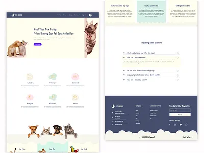 Pet Shop Website Design blog psd branding design illustration landing page logo psd template psd templates template ui