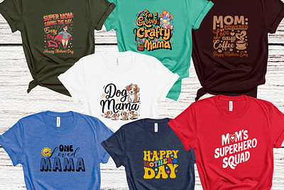 Mother's Day T-Shirt Design branding camping mom clothes clothing coffee mom design dog mama dog mom graphic design happy mothers day illustration merchandise mom life mothers day mothers love super mom t shirt t shirt design typography