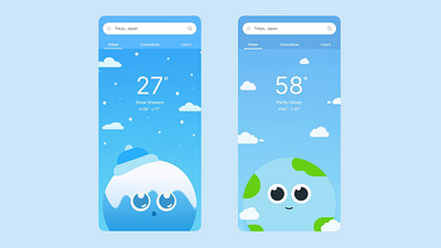 Weather App Animations adobe after effects animation art artist branding character design figma graphic design icons illustrations illustrator photoshop product design social media ui ux