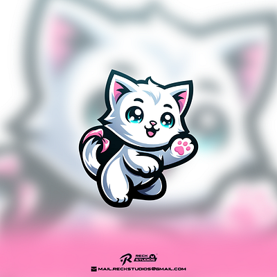 Cute Cat Logo branding design illustration logo mascotlogo