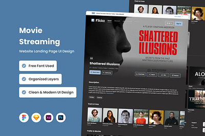 Flickz - Movie Streaming Landing Page V2 design homepage layout ui ux website