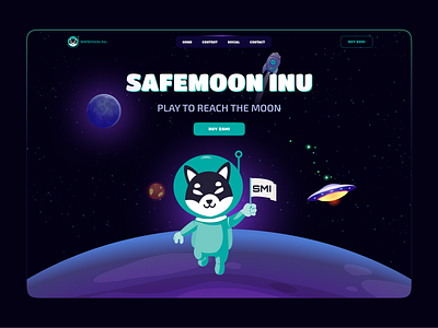 Safemooninu-Meme Coin Landing Page Design blockchain landing page coin creative crypto crypto landing page crypto website gaming landing page landing page meme meme token meme website design memecoin pepe safemooninu meme token token landing page uiux website website design