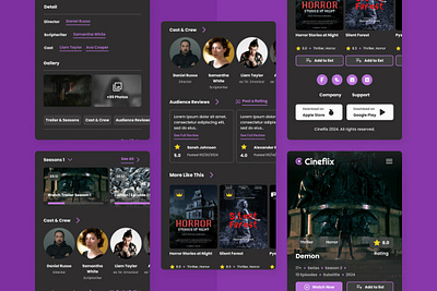 Cineflix - Movie Streaming Landing Page V2 design layout play ui ux website
