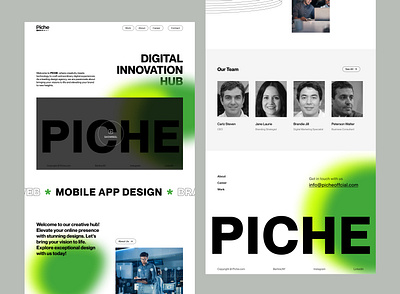 Piche Digital Agency Website agency websites branding clean digital agency tranding ui
