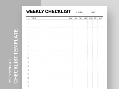 Weekly Checklist Free Google Docs Template 1 week checklist blank checklist check checklist docs easy checklist free google docs templates free template free template google docs google google docs list simple checklist template to do list weekly weekly checklist weekly to do list