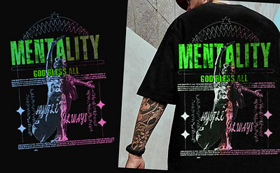 mentality t-shirt art branding design gradient graphic design illustration logo mockup streetwear t shirts tshirt tshirtdesign typography ui ux vector