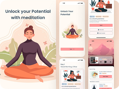 The Meditation App graphic design ui