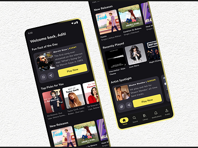 UI Challenge - Day 16 (Personalized Music Player) appdesign dailyui discovery engagement mobileui musicplayer musicplayerapp personalization playlist uichallenge uidesign uiux uiuxdesign userexperience uxdesign