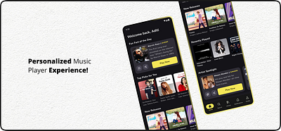 UI Challenge - Day 16 (Personalized Music Player) appdesign dailyui discovery engagement mobileui musicplayer musicplayerapp personalization playlist uichallenge uidesign uiux uiuxdesign userexperience uxdesign