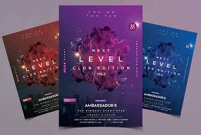 Next Level - Futuristic PSD Flyer clean flyer club flyer dj flyer dj party flyer edm party flyer event flyer event poster flyers futuristic flyer invitation party flyer party poster poster psd flyer template techno house flyer