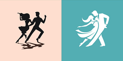 dancing couples, logo silhouettes