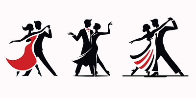 dancing couples, logo, silhouette love