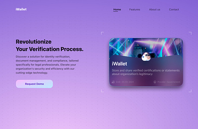 Landing page - Futuristic Wallet 💥 ui uxui webdesign