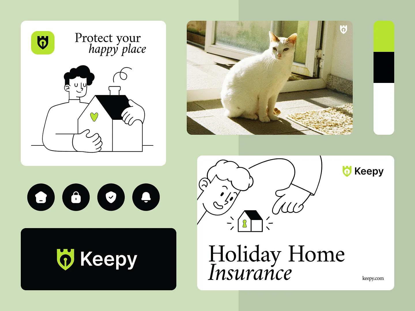 Modern Insurance Website Design: Keepy Branding Elements