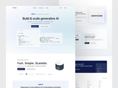 Colinear - AI Landing Page ai animation artificial intelligence b2b cloud cloud computing cloud providers development dipa inhouse hosting landing page machine learning programming saas startup tech technology tools web design website