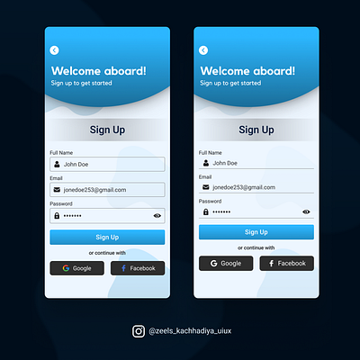 Sign Up Screen UI Design dailyui ui uidesign uiux uiux design uiux designer