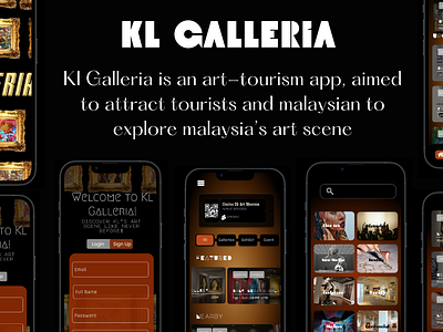 KL GALLERIA- Malaysia Luxury Art Gallery Discovery App Design animation art art gallery graphic design indonesia malaysia motion graphics ui uiux