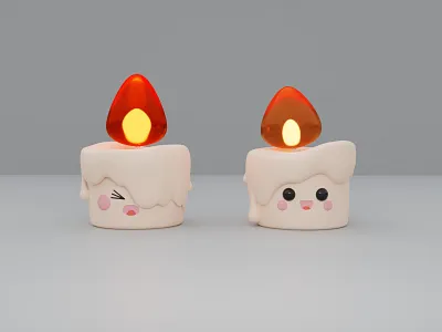 Candles modeling Blender 3d blender candle cute emotion flame grey light modeling