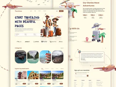 Tourism website landing page ui design branding business landing page graphic design interaction website tourism landing page tourist business website travel landing page travel website ui ui uiux uiux design user experience user friendly design user interface web designs