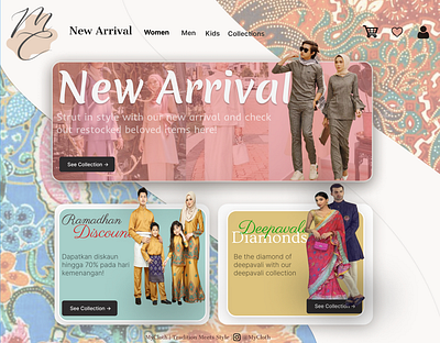 Malaysia's Traditional Clothing Store Website Design clothing e commerce graphic design malaysia store front ui uiux website
