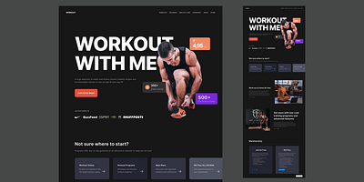 Fitness Gym Landing Page branding design development exercise figma fitness gym landing page routine ui uiux ux workout