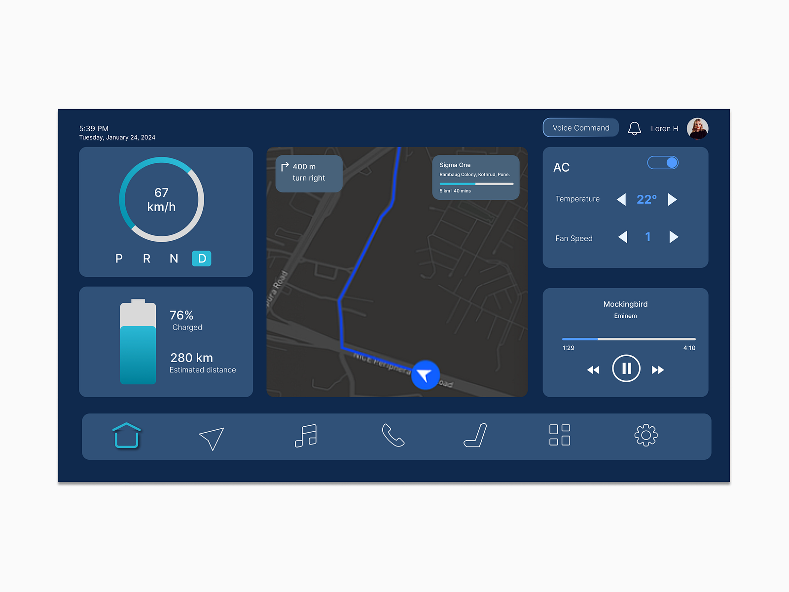 Daily UI Challenge 034: Automotive Interface by Anisha Deshmukh on Dribbble