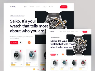 Seiko watch - Website Design clock ecommerce futuristic landing page minimal smart watch uiux designer unique design watch watch store watch web watch web design watches web design website wrist watches