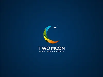 Moon and stars logo design branding graphic design logo moon multicolour star stars