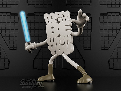 May the 4th be with you 3d art c4d character design design editorial funny illustration illustrator lettering movie star wars type typography