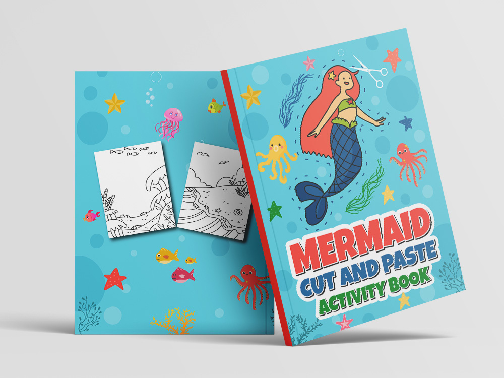 Mermaid Cut & Paste Activity Book Cover Design by Md. Al-Amin Sheik on ...