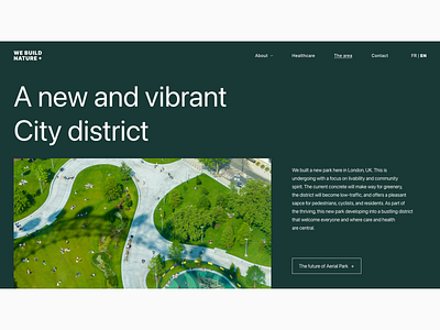 WE BUILD NATURE+ build city minimal park real estate ui website