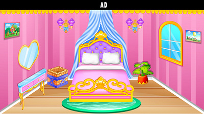 Doll House 2D Game 2d 2d art doll house game design graphic design illustration kids game ui