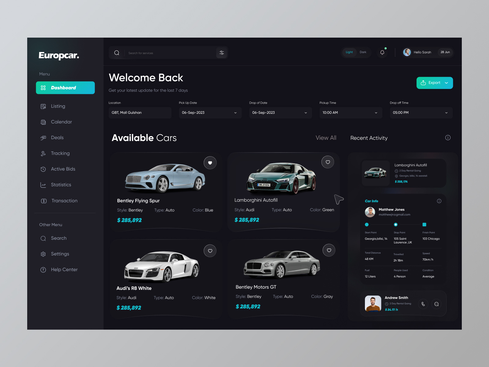Car renting website ui design by Roohi Koohi ✦ on Dribbble
