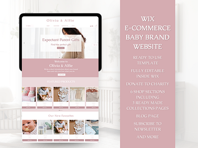 WIX E-COMMERECE BABY BRAND WEBSITE baby clothing website baby website e commerce kids clothing website online store online website wix baby e commerce website wix website template