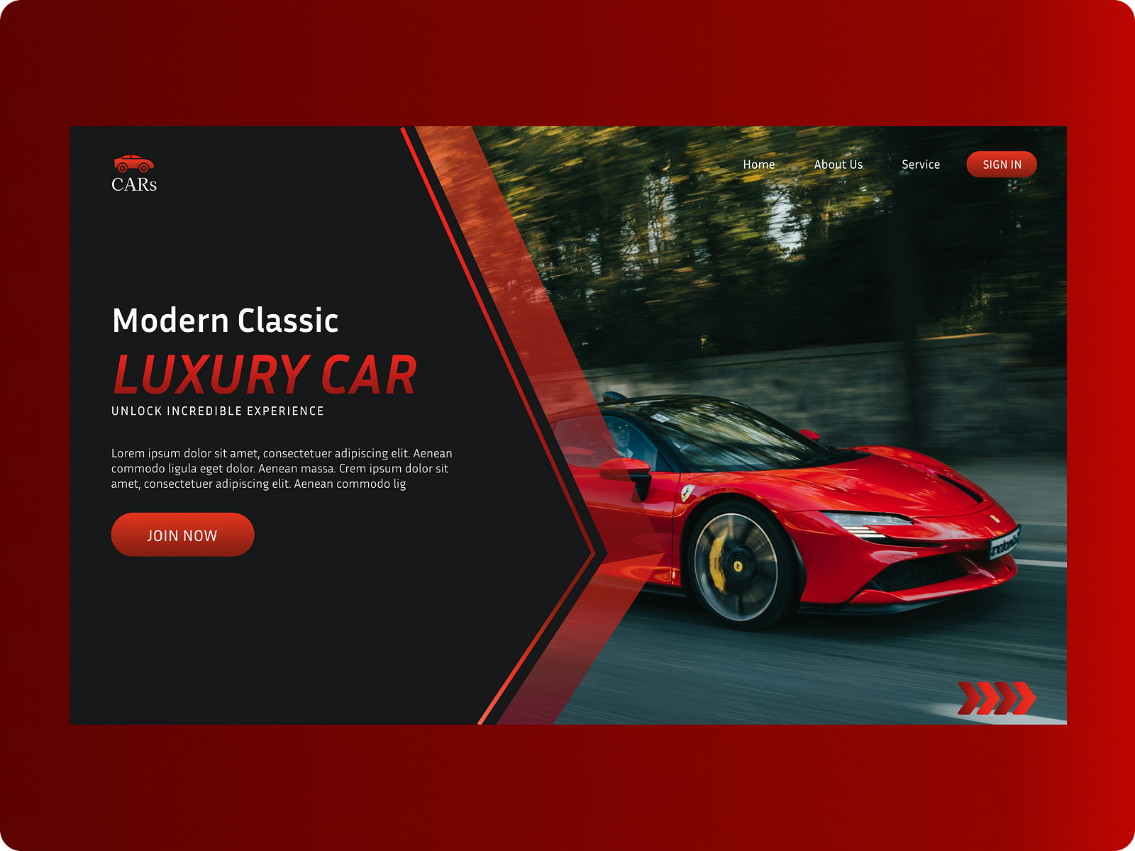 Luxury Car Hero Section by Simran Arshad on Dribbble