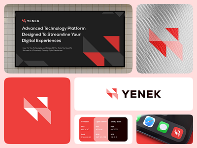 Yenek Minimal Technology Logo brand brand design branding company logo design graphic design logo modern logo software logo startup symbol tech logo technology